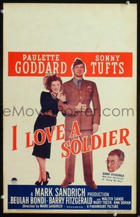 2t180 I LOVE A SOLDIER WC '44 Paulette Goddard holds Sonny Tufts in uniform, Barry Fitzgerald