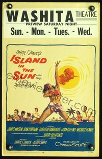 2t198 ISLAND IN THE SUN WC '57 James Mason, Joan Fontaine, Dorothy Dandridge, Harry Belafonte