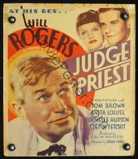 2t205 JUDGE PRIEST WC '34 John Ford, Will Rogers at his best, from a story by Irvin S. Cobb!