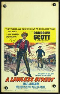 2t226 LAWLESS STREET WC '55 top gun Randolph Scott is running out of luck, bullets & his woman too!