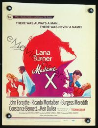 2t255 MADAME X window card movie poster '66 sexy Lana Turner always had a man, but never a name!