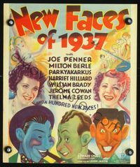 2t286 NEW FACES OF 1937 WC '37 wonderful unusual art of Joe Penner, Milton Berle & Parkyakarkus!