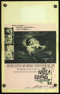 2t291 NIGHT OF THE IGUANA window card poster '64 Richard Burton, Ava Gardner, Sue Lyon, Deborah Kerr