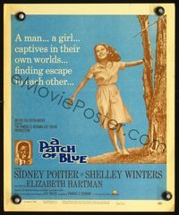 2t319 PATCH OF BLUE WC '66 Sidney Poitier & Elizabeth Hartman are each captives in their own world!