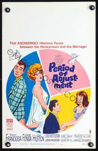 2t324 PERIOD OF ADJUSTMENT WC '62 art of sexy Jane Fonda in nightie trying to get used to marriage!
