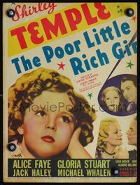 2t333 POOR LITTLE RICH GIRL WC '36 close up of adorable Shirley Temple, Alice Faye, Jack Haley