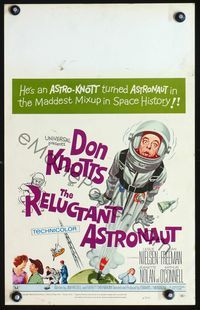 2t353 RELUCTANT ASTRONAUT window card poster '67 Don Knotts in the maddest mixup in space history!