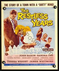 2t354 RESTLESS YEARS WC '58 John Saxon & Sandra Dee are condemned by a town with a dirty mind!