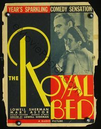 2t361 ROYAL BED window card poster '31 great image of sey Mary Astor & Lowell Sherman embracing!
