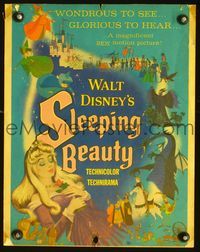 2t380 SLEEPING BEAUTY window card movie poster '59 Walt Disney cartoon fairy tale fantasy classic!