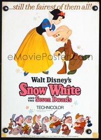 2t381 SNOW WHITE & THE SEVEN DWARFS window card poster R83 Walt Disney animated cartoon classic!