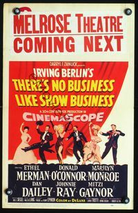 2t419 THERE'S NO BUSINESS LIKE SHOW BUSINESS WC '54 Marilyn Monroe & other cast members in line-up!