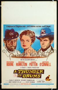2t428 THUNDER OF DRUMS WC '61 art of Richard Boone, George Hamilton & Luana Patten, Civil War!