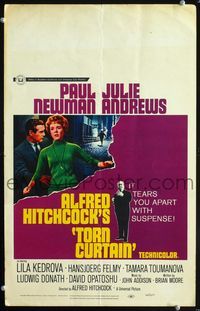 2t440 TORN CURTAIN WC '66 Paul Newman, Julie Andrews, Alfred Hitchcock tears you apart w/suspense!