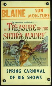 2t444 TREASURE OF THE SIERRA MADRE WC '48 completely different art of Humphrey Bogart, John Huston