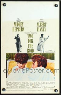 2t448 TWO FOR THE ROAD window card '67 Audrey Hepburn, Albert Finney, directed by Stanley Donen!