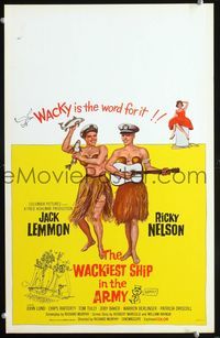 2t463 WACKIEST SHIP IN THE ARMY WC '60 Jack Lemmon & Ricky Nelson in grass skirts w/coconut bras!