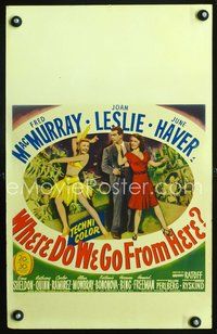 2t478 WHERE DO WE GO FROM HERE WC '45 Fred MacMurray, Joan Leslie & June Haver in odd war fantasy!