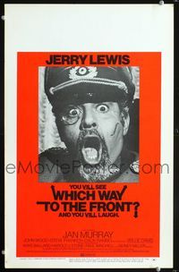 2t479 WHICH WAY TO THE FRONT WC '70 wacky close up of Jerry Lewis as German general with monocle!