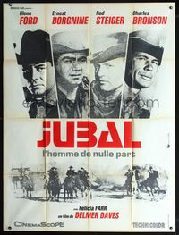 2u443 JUBAL French 1panel R70s cowboys Glenn Ford, Ernest Borgnine, Rod Steiger & Charles Bronson!
