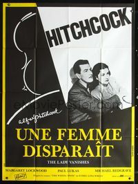 2u458 LADY VANISHES French 1panel R70s Lockwood, Redgrave, with clasic Alfred Hitchcock outline art!
