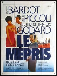 2u463 LE MEPRIS French 1panel R70 Jean-Luc Godard, sexy Brigitte Bardot & Michel Piccoli by Landi!