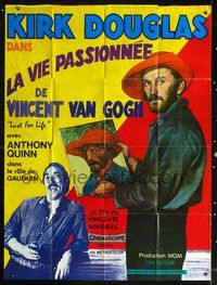 2u478 LUST FOR LIFE French 1panel R80s different image of Kirk Douglas as artist Vincent Van Gogh!