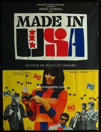 2u482 MADE IN U.S.A. French one-panel '66 Jean-Luc Goddard, Anna Karina, cool Ferracci design!
