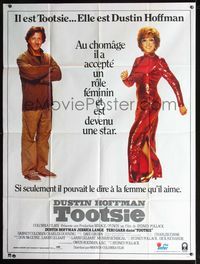 2u578 TOOTSIE French one-panel movie poster '82 full-length Dustin Hoffman as himself and in drag!