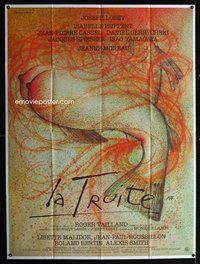 2u579 TROUT French 1panel '82 Joseph Losey's La Truite, wild erotic fish artwork by Andre Francois!