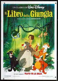 2u181 JUNGLE BOOK Italian one-panel R80s Walt Disney cartoon classic, great image of all characters!