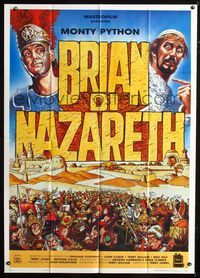 2u189 LIFE OF BRIAN Italian 1p '91 Monty Python, he's not the Messiah, great different art!