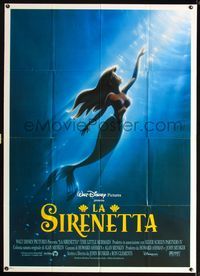 2u193 LITTLE MERMAID Italian one-panel R98 classic Disney cartoon, great image of Ariel underwater!