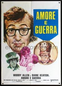 2u198 LOVE & DEATH Italian one-panel 75 completely different art of Woody Allen & Diane Keaton!