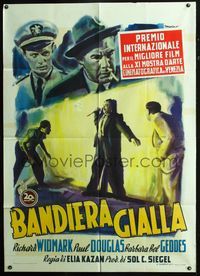 2u232 PANIC IN THE STREETS Italian 1panel '50 Elia Kazan, Richard Widmark, cool noir art by Morini!