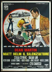 2u269 SILENCERS Italian one-panel '66 cool different art of tough Dean Martin with machine gun!