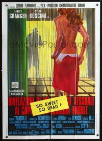 2u271 SLASHER Italian one-panel '74 art by Enzo Nistri of voyeur watching sexy girl undressing!