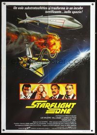 2u281 STARFLIGHT ONE Italian 1panel '83 cool art of space shuttle crashing to Earth by C.W. Taylor!