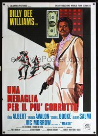 2u289 TAKE Italian one-panel poster '74 cool different art of tough cop Billy Dee Williams with gun!