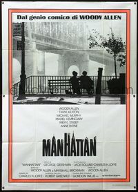 2u042 MANHATTAN Italian two-panel '79 Woody Allen & Mariel Hemingway in New York City by bridge!