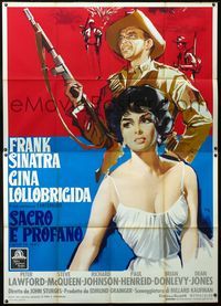 2u045 NEVER SO FEW Italian 2p '60 different art of Frank Sinatra & sexy Gina Lollobrigida by Nano!