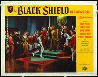 2v035 BLACK SHIELD OF FALWORTH lobby card #5 '54 Tony Curtis is knighted as Janet Leigh looks on!