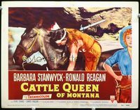 2v049 CATTLE QUEEN OF MONTANA LC #8 '54 Native American Indian dead on horse, Stanwyck in border!