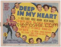 2v397 DEEP IN MY HEART title card '54 MGM's finest all-star musical, headshots of 13 top MGM stars!
