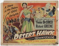 2v400 DESERT HAWK title card '50 sexy harem girl Yvonne De Carlo in the palace of 1000 delights!