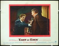 2v084 EAST OF EDEN lobby card '55 James Dean confronting dad Raymond Massey, directed by Elia Kazan!