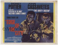 2v416 EDGE OF THE CITY int'l TC R60s really cool art of John Cassavetes & Sidney Poitier fighting!