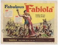 2v421 FABIOLA title lobby card '51 sexy Michelle Morgan is the Goddess of Love in a city of sin!
