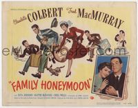 2v424 FAMILY HONEYMOON title card '48 art & photo of newlyweds Claudette Colbert & Fred MacMurray!