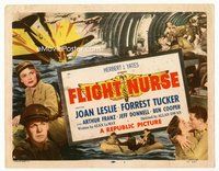 2v434 FLIGHT NURSE movie title lobby card '53 Joan Leslie & Forrest Tucker help win the Korean War!